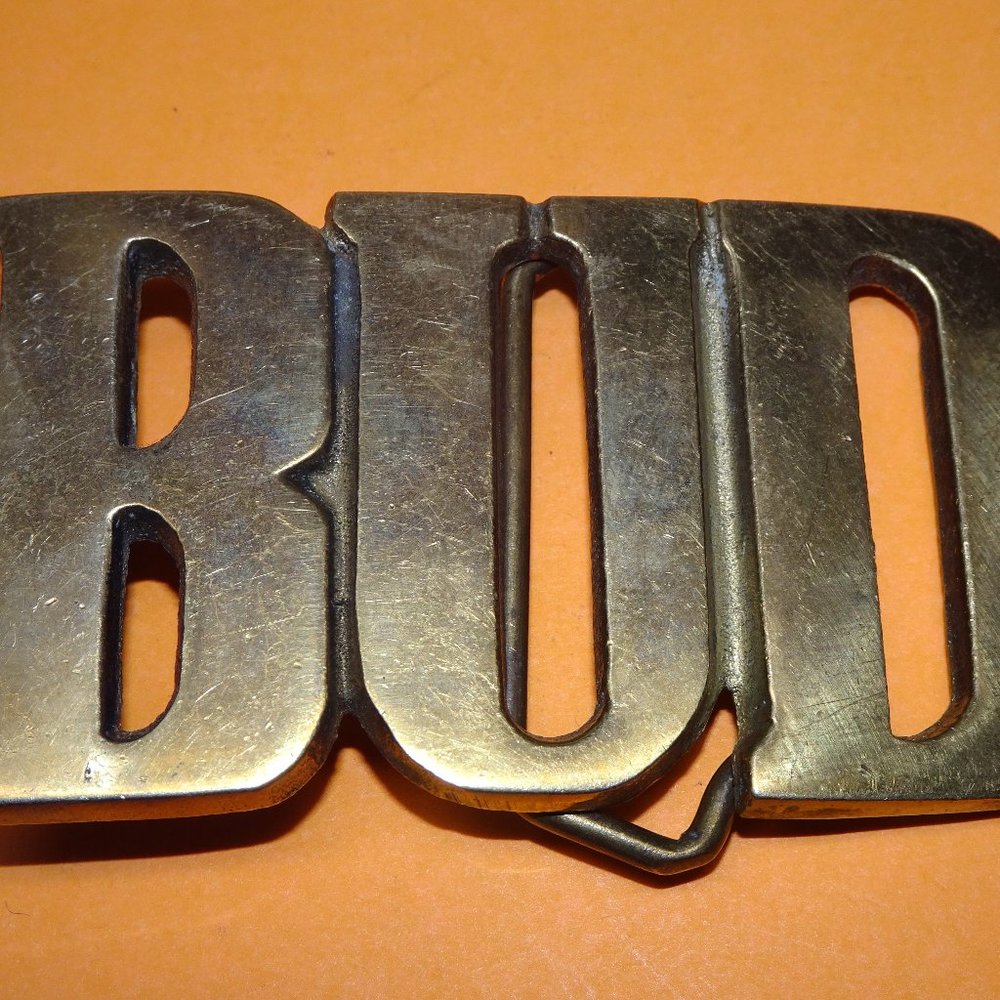 Brass Belt Buckle "BUD"